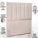 Kit Cabeceira Cama Box Solteiro 100cm Com Calçadeira Recamier Baú Dália W01 Linho Cru - Lyam Decor