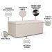 Kit Cabeceira Cama Box Solteiro 100cm Com Calçadeira Recamier Baú Dália W01 Linho Cru - Lyam Decor