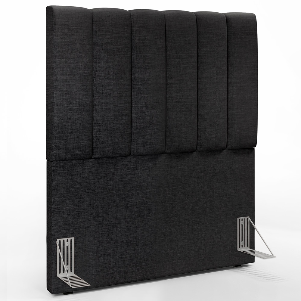Kit Cabeceira Cama Box Solteiro 100cm e Calçadeira Recamier Baú Dália W01 Linho Chumbo - Lyam Decor