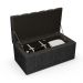 Kit Cabeceira Cama Box Solteiro 100cm e Calçadeira Recamier Baú Dália W01 Linho Chumbo - Lyam Decor