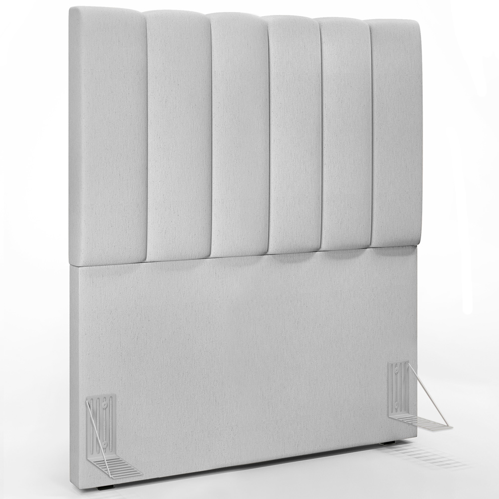 Kit Cabeceira Cama Box Solteiro 100cm e Calçadeira Recamier Baú Dália W01 Linho Cinza - Lyam Decor
