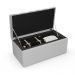 Kit Cabeceira Cama Box Solteiro 100cm e Calçadeira Recamier Baú Dália W01 Linho Cinza - Lyam Decor