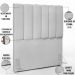 Kit Cabeceira Cama Box Solteiro 100cm e Calçadeira Recamier Baú Dália W01 Linho Cinza - Lyam Decor