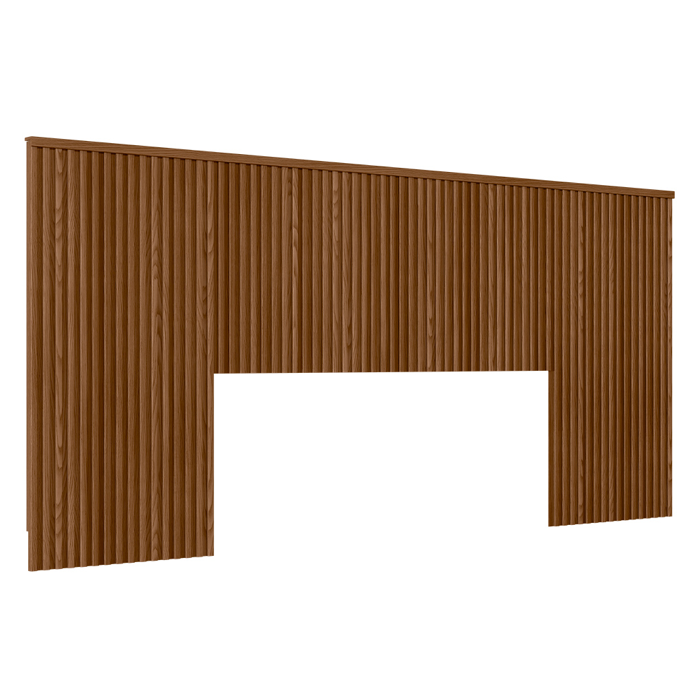 Kit Cabeceira Casal 240cm Celine Com Mesa De Cabeceira 01 Gaveta Loreta L05 Freijó  - Lyam Decor