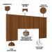 Kit Cabeceira Casal 240cm Celine Com Mesa De Cabeceira 01 Gaveta Loreta L05 Freijó  - Lyam Decor