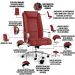 Kit Cadeira Presidente Com 02 Cadeiras Fixas New Onix F02 Tecido Sintético Vermelho - Lyam Decor