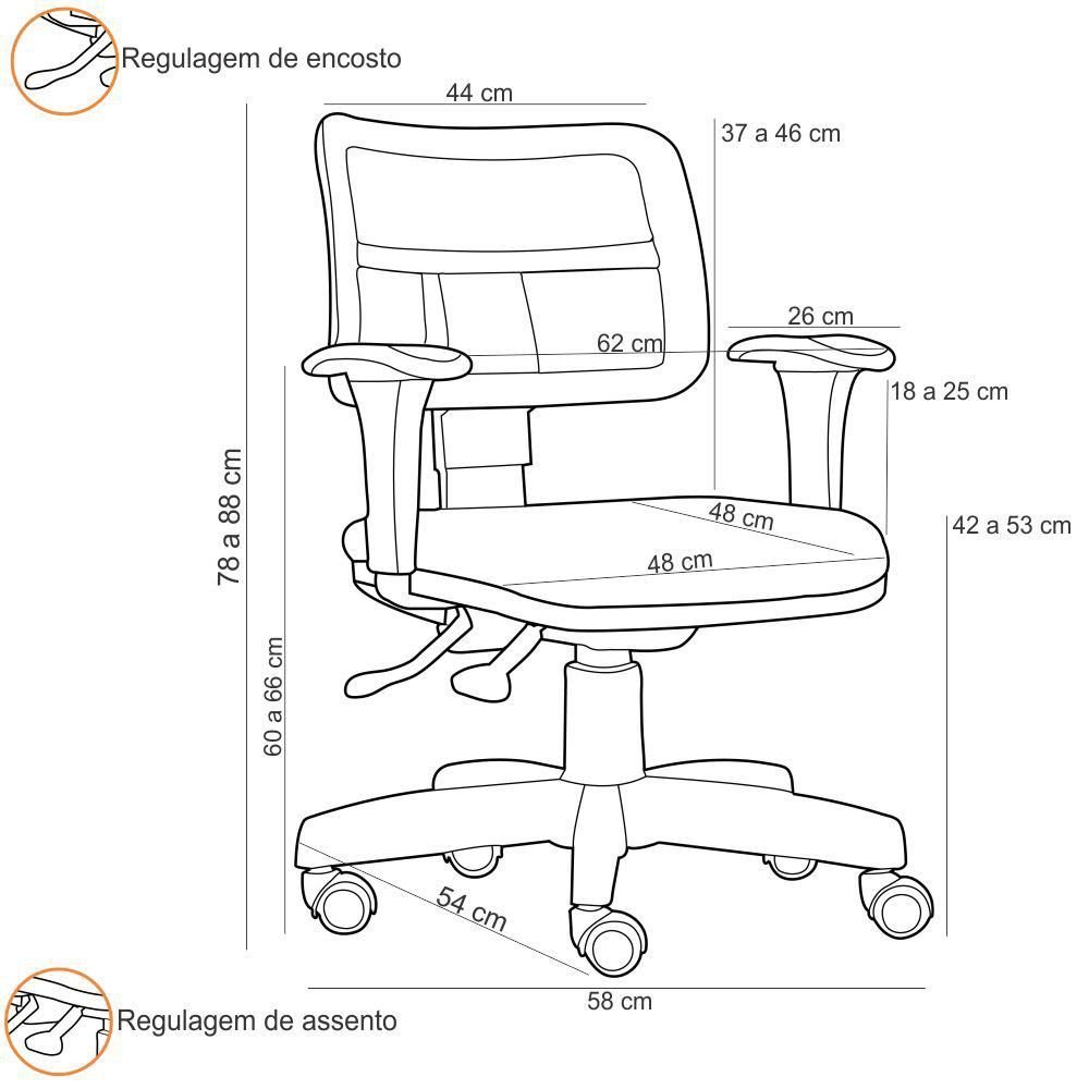 Kit Cadeira de Escritório Giratória e 02 Cadeiras Fixas Zip L02 Crepe Preto - Lyam Decor