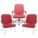 Kit Cadeira de Escritório Giratória e 2 Cadeiras Fixas Cromada Magno P03 Vinil Vermelho - Lyam Decor