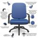 Kit Cadeira de Escritório Giratória e 2 Cadeiras Fixas Preta Magno P03 Vinil Azul - Lyam Decor