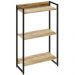 Kit Escritório Estante Areta 3 Prateleiras Mesa Industrial Aspen 135cm C01 Carvalho - Lyam Decor