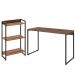Kit Escritório Estante Areta 3 Prateleiras com Mesa Industrial Aspen 120cm C01 Nogal - Lyam Decor
