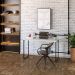 Kit Escritório Estante Areta 3 Prateleiras com Mesa Industrial Aspen 120cm C01 Snow - Lyam Decor