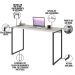 Kit Escritório Estante Areta 3 Prateleiras com Mesa Industrial Aspen 120cm C01 Snow - Lyam Decor