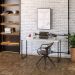 Kit Escritório Estante Areta 3 Prateleiras com Mesa Industrial Aspen 135cm C01 Snow - Lyam Decor