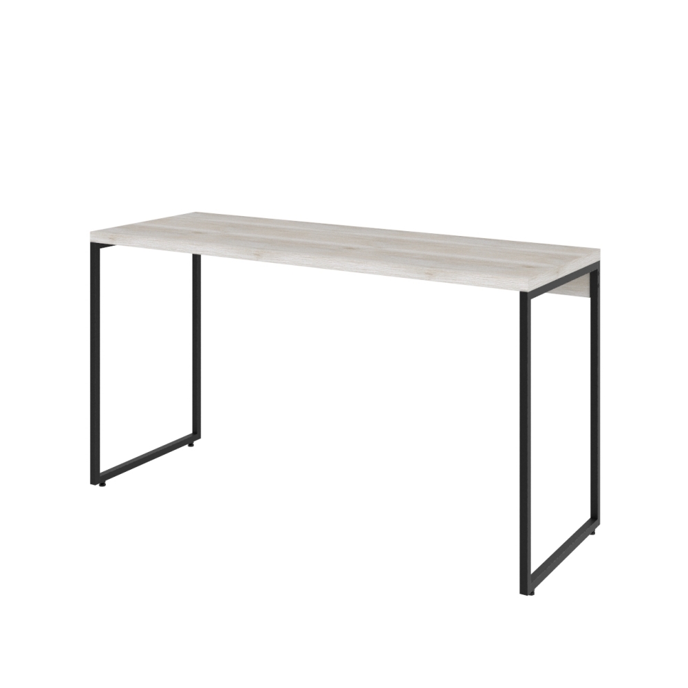 Kit Escritório Estante Areta 3 Prateleiras com Mesa Industrial Aspen 135cm C01 Snow - Lyam Decor