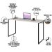 Kit Escritório Estante Areta 3 Prateleiras com Mesa Industrial Aspen 135cm C01 Snow - Lyam Decor