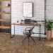 Kit Escritório Estante Areta 3 Prateleiras com Mesa Industrial Aspen 150cm C01 Nogal - Lyam Decor