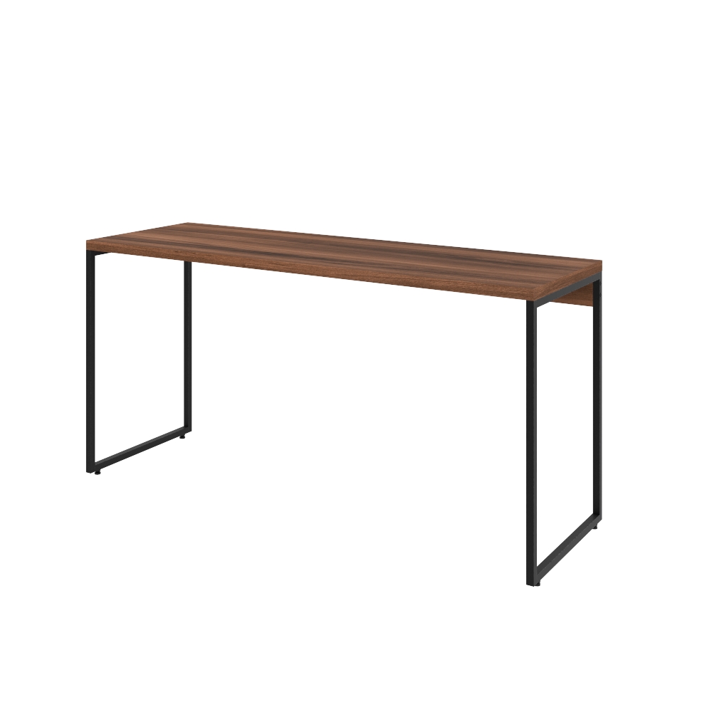 Kit Escritório Estante Areta 3 Prateleiras com Mesa Industrial Aspen 150cm C01 Nogal - Lyam Decor