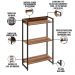 Kit Escritório Estante Areta 3 Prateleiras com Mesa Industrial Aspen 150cm C01 Nogal - Lyam Decor