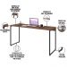 Kit Escritório Estante Areta 3 Prateleiras com Mesa Industrial Aspen 150cm C01 Nogal - Lyam Decor