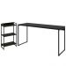 Kit Escritório Estante Areta 3 Prateleiras com Mesa Industrial Aspen 150cm C01 Onix - Lyam Decor