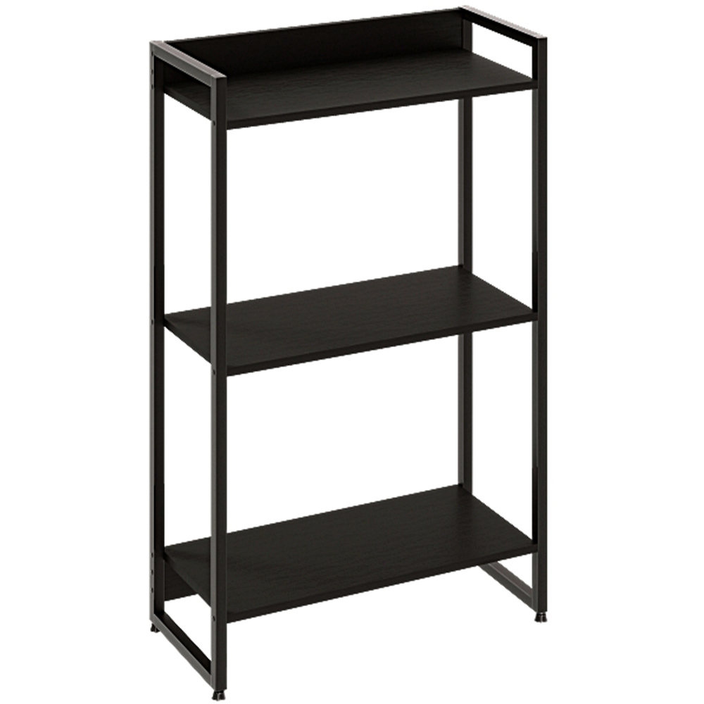 Kit Escritório Estante Areta 3 Prateleiras com Mesa Industrial Aspen 150cm C01 Onix - Lyam Decor