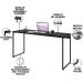 Kit Escritório Estante Areta 3 Prateleiras com Mesa Industrial Aspen 150cm C01 Onix - Lyam Decor