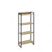 Kit Escritório Estante Areta 4 Prateleiras Mesa Industrial Aspen 120cm C01 Carvalho - Lyam Decor