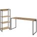 Kit Escritório Estante Areta 4 Prateleiras Mesa Industrial Aspen 150cm C01 Carvalho - Lyam Decor