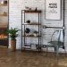 Kit Escritório Estante Areta 4 Prateleiras com Mesa Industrial Aspen 120cm C01 Nogal - Lyam Decor
