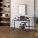 Kit Escritório Estante Areta 4 Prateleiras com Mesa Industrial Aspen 120cm C01 Nogal - Lyam Decor