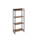 Kit Escritório Estante Areta 4 Prateleiras com Mesa Industrial Aspen 120cm C01 Nogal - Lyam Decor