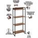 Kit Escritório Estante Areta 4 Prateleiras com Mesa Industrial Aspen 120cm C01 Nogal - Lyam Decor