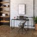 Kit Escritório Estante Areta 4 Prateleiras com Mesa Industrial Aspen 120cm C01 Onix - Lyam Decor