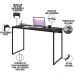 Kit Escritório Estante Areta 4 Prateleiras com Mesa Industrial Aspen 120cm C01 Onix - Lyam Decor