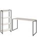 Kit Escritório Estante Areta 4 Prateleiras com Mesa Industrial Aspen 135cm C01 Snow - Lyam Decor