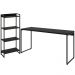 Kit Escritório Estante Areta 4 Prateleiras com Mesa Industrial Aspen 150cm C01 Onix - Lyam Decor