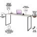 Kit Escritório Estante Areta 4 Prateleiras com Mesa Industrial Aspen 150cm C01 Snow - Lyam Decor