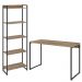 Kit Escritório Estante Areta 5 Prateleiras Mesa Industrial Aspen 120cm C01 Carvalho - Lyam Decor
