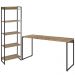 Kit Escritório Estante Areta 5 Prateleiras Mesa Industrial Aspen 150cm C01 Carvalho - Lyam Decor