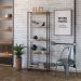 Kit Escritório Estante Areta 5 Prateleiras Mesa Industrial Aspen 150cm C01 Carvalho - Lyam Decor