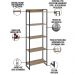 Kit Escritório Estante Areta 5 Prateleiras Mesa Industrial Aspen 150cm C01 Carvalho - Lyam Decor