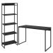 Kit Escritório Estante Areta 5 Prateleiras com Mesa Industrial Aspen 120cm C01 Onix - Lyam Decor