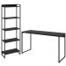 Kit Escritório Estante Areta 5 Prateleiras com Mesa Industrial Aspen 135cm C01 Onix - Lyam Decor