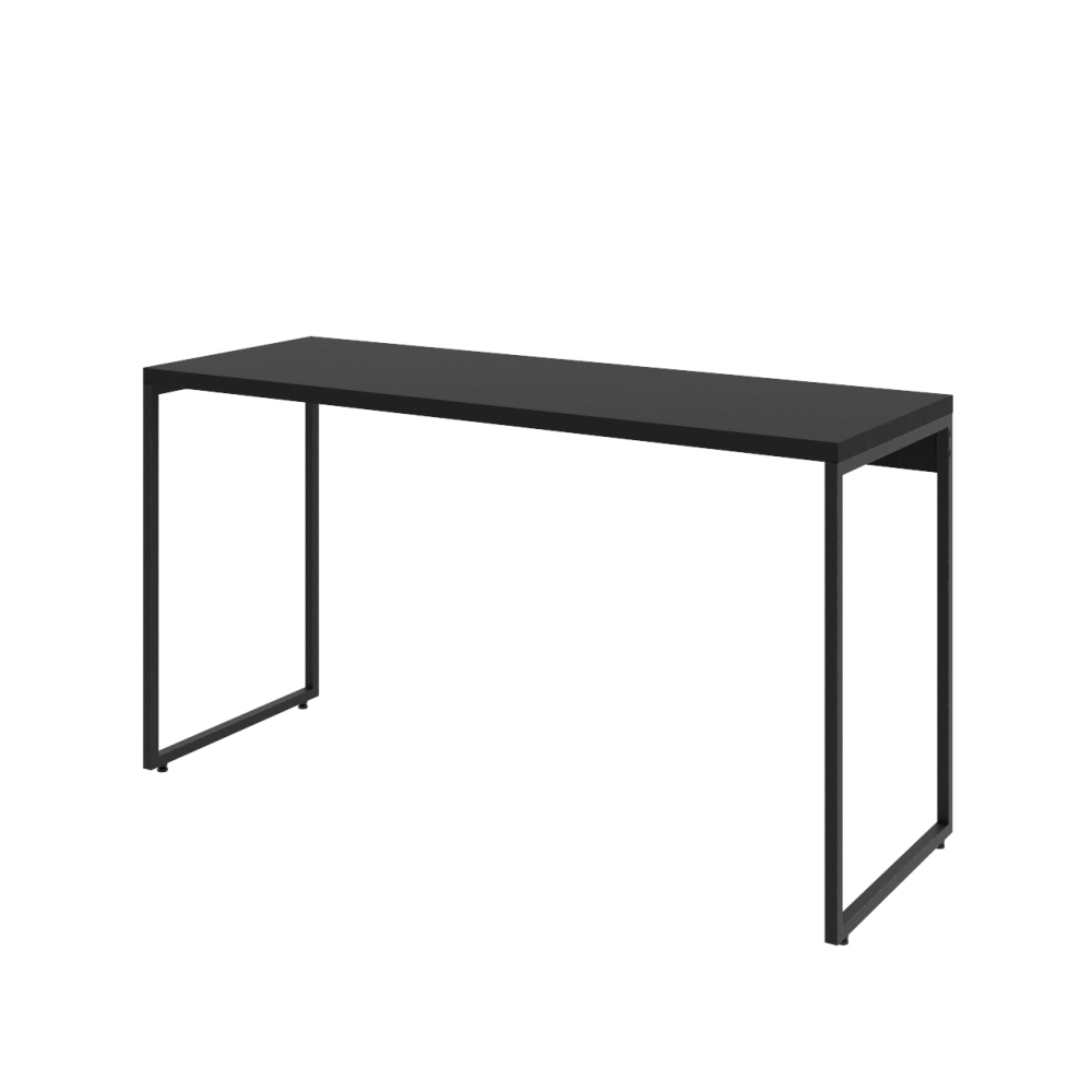 Kit Escritório Estante Areta 5 Prateleiras com Mesa Industrial Aspen 135cm C01 Onix - Lyam Decor