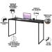 Kit Escritório Estante Areta 5 Prateleiras com Mesa Industrial Aspen 135cm C01 Onix - Lyam Decor