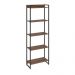 Kit Escritório Estante Areta 5 Prateleiras com Mesa Industrial Aspen 150cm C01 Nogal - Lyam Decor