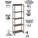 Kit Escritório Estante Areta 5 Prateleiras com Mesa Industrial Aspen 150cm C01 Nogal - Lyam Decor
