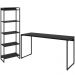 Kit Escritório Estante Areta 5 Prateleiras com Mesa Industrial Aspen 150cm C01 Onix - Lyam Decor