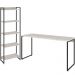 Kit Escritório Estante Areta 5 Prateleiras com Mesa Industrial Aspen 150cm C01 Snow - Lyam Decor